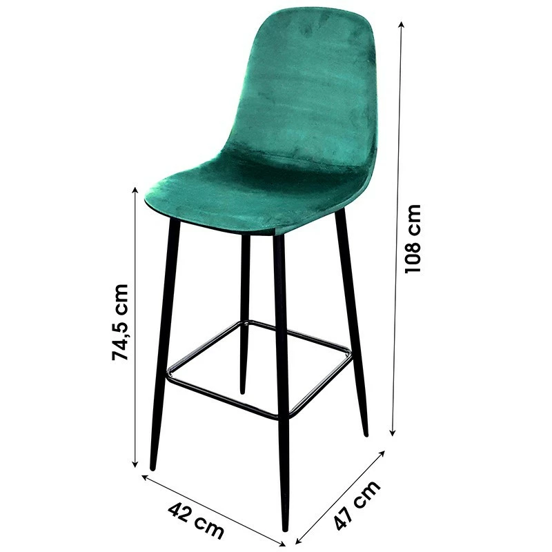 Tabouret de bar en velours vert pieds métal Inoui Tabouret De Bar En Velours Vert Pieds Métal Inoui -Ledepot-bailleul Soldes Magasin tabouret de bar en velours vert pieds metal inou 1