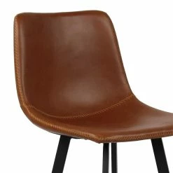 Tabouret De Bar Ozan PU Cognac -Ledepot-bailleul Soldes Magasin tabouret de bar ozan pu cognac 2