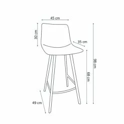 Tabouret De Bar Ozan PU Cognac -Ledepot-bailleul Soldes Magasin tabouret de bar ozan pu cognac 3