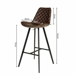 Tabouret De Bar Palmas PU Brun Foncé -Ledepot-bailleul Soldes Magasin tabouret de bar palmas pu brun fonce 1 3