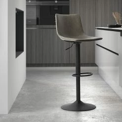 Tabouret De Bar Réglable Trevi PU Gris 4 Tabouret De Bar Réglable Trevi PU Gris -Ledepot-bailleul Soldes Magasin tabouret de bar reglable trevi pu gris 1 2