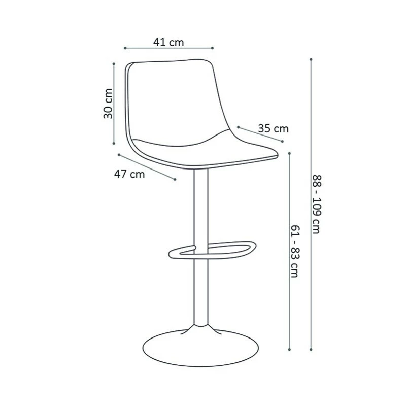 Tabouret de bar réglable Trevi PU noir Tabouret De Bar Réglable Trevi PU Noir -Ledepot-bailleul Soldes Magasin tabouret de bar reglable trevi pu noir 4