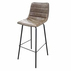 Tabouret De Bar Simili Taupe Brooklyn