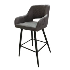 Ledepot-bailleul Soldes Magasin 11 Tabouret De Bar UDC8289 Gris Anthracite Pieds Métal
