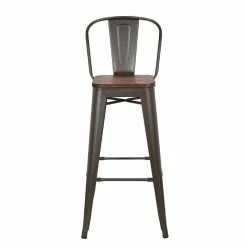 Tabouret De Bar Oscar Orme Antique Et Gris -Ledepot-bailleul Soldes Magasin tabouret de bar victoria orme antique gris 3