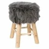 Tabouret Fourrure Gris Atmosphera 2 Tabouret Fourrure Gris Atmosphera -Ledepot-bailleul Soldes Magasin tabouret fourrure gris atmosphera