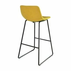 Tabouret Haut Cholo Tissu Jaune -Ledepot-bailleul Soldes Magasin tabouret haut cholo tissu jaune 2