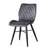 Chaise Dom Tissu Croisillons Gris -Ledepot-bailleul Soldes Magasin tabouret haut dom tissu croisillons gris