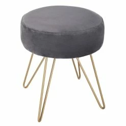 Tabouret Modern Gris Pieds Métal Atmosphera