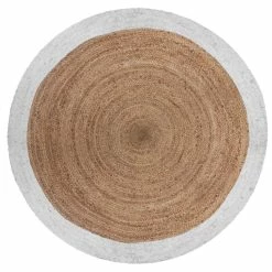 Tapis En Jute Bord Blanc D120 Atmosphera