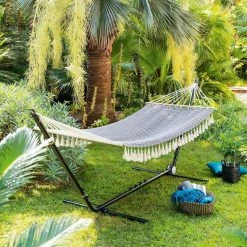 Toile Hamac Syssia Pompons 2 M Hespéride -Ledepot-bailleul Soldes Magasin toile hamac syssia pompons 2 m hesperide 3