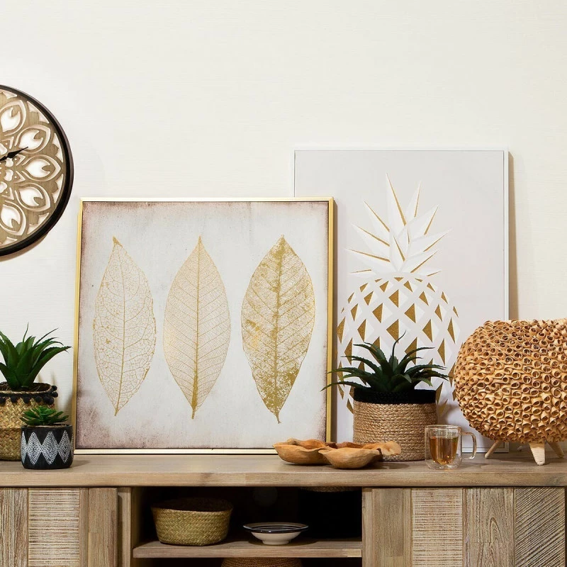 Toile imprimée Feuilles Dorées encadrée Atmosphera Toile Imprimée Feuilles Dorées Encadrée Atmosphera -Ledepot-bailleul Soldes Magasin toile imprimee feuilles dorees encadree atmosphera 1