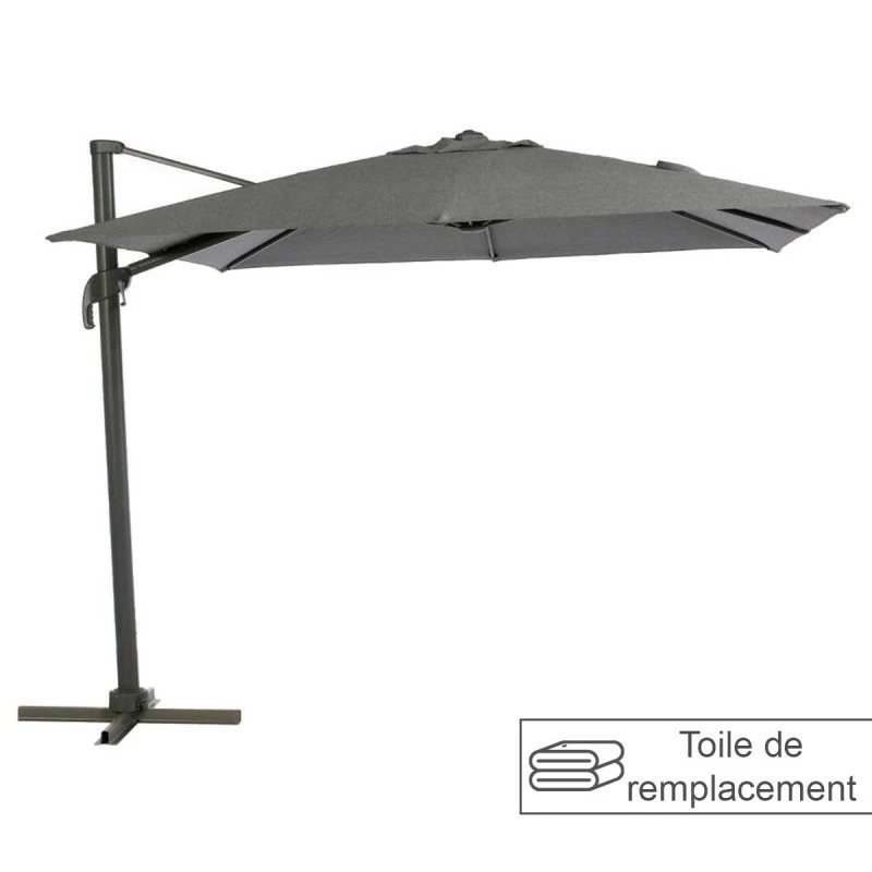 Toile rempl. carrée en oléfine anthracite Eléa Hespéride Toile Rempl. Carrée En Oléfine Anthracite Eléa Hespéride -Ledepot-bailleul Soldes Magasin toile remplacement carree anthracite pour parasol elea hesperide