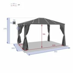 Tonnelle Belize 3,6x3m Graphite Hespéride 5 Tonnelle Belize 3,6x3m Graphite Hespéride -Ledepot-bailleul Soldes Magasin tonnelle belize 36x3m graphite hesperide 3