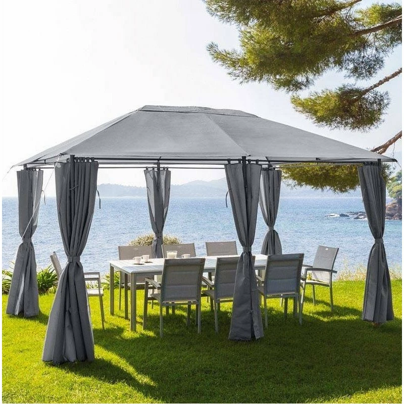 Tonnelle 3x4 m Santorini gris ardoise Hespéride Tonnelle 3x4 M Santorini Gris Ardoise Hespéride -Ledepot-bailleul Soldes Magasin tonnelle hesperide santorini gris