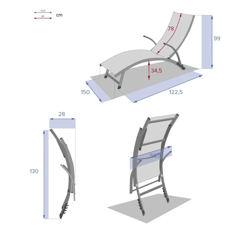 Transat Samba pliable bleu canard/graphite Hespéride Transat Samba Pliable Bleu Canard/graphite Hespéride -Ledepot-bailleul Soldes Magasin transat samba pliable bleu canard graphite hesperide 6