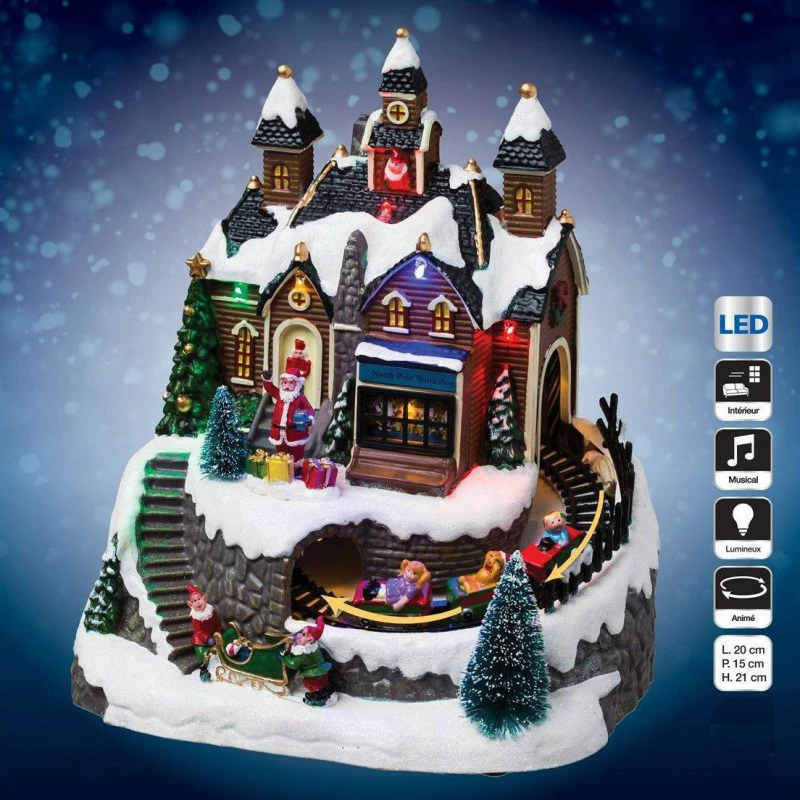 Village de Noël atelier + train lumineux, musical et animé Village De Noël Atelier + Train Lumineux, Musical Et Animé -Ledepot-bailleul Soldes Magasin village de noel atelier train lumineux musical et anime