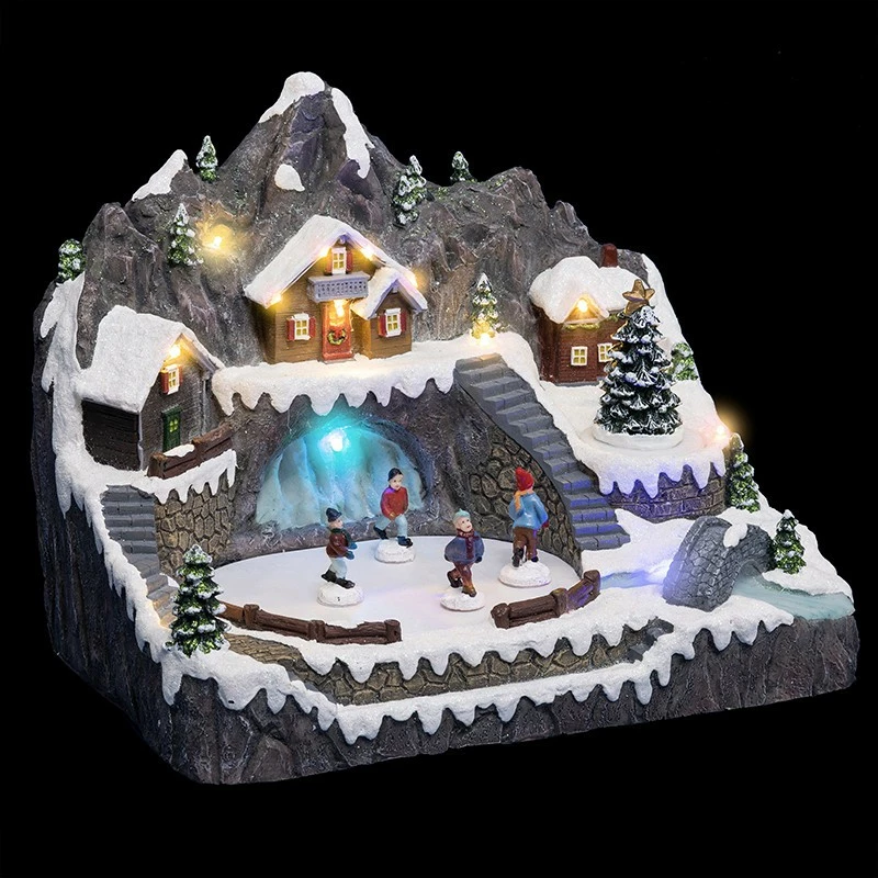 Village de Noël Etang gelé lumineux et animé Village De Noël Etang Gelé Lumineux Et Animé -Ledepot-bailleul Soldes Magasin village de noel etang gele lumineux et anime