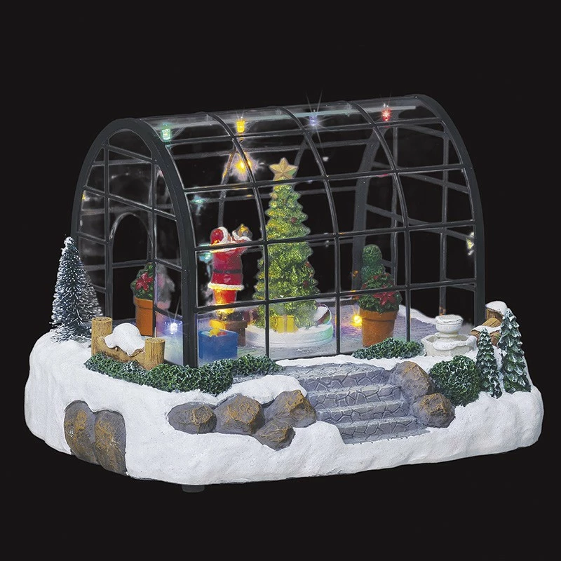 Village de Noël Serre du Père-Noël lumineux animé Village De Noël Serre Du Père-Noël Lumineux Animé -Ledepot-bailleul Soldes Magasin village de noel serre du pere noel lumineux anime