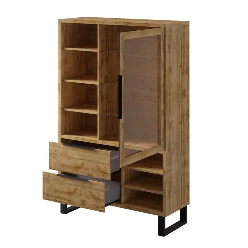 Vitrine 1 porte 2 tiroirs Halle Vitrine 1 Porte 2 Tiroirs Halle -Ledepot-bailleul Soldes Magasin vitrine 1 porte 2 tiroirs halle 1