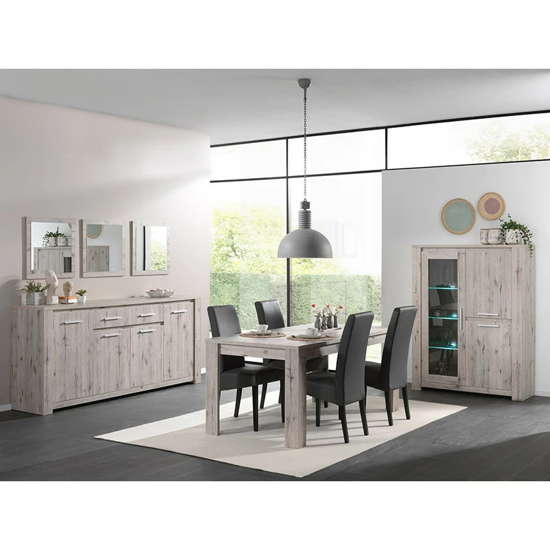 Vitrine 3 portes LED coloris bois clair Warschau Vitrine 3 Portes LED Coloris Bois Clair Warschau -Ledepot-bailleul Soldes Magasin vitrine 3 portes led coloris bois clair warschau 2