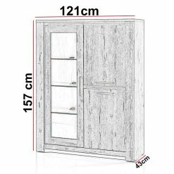 Vitrine 3 Portes LED Coloris Bois Clair Warschau 5 Vitrine 3 Portes LED Coloris Bois Clair Warschau -Ledepot-bailleul Soldes Magasin vitrine 3 portes led coloris bois clair warschau 3