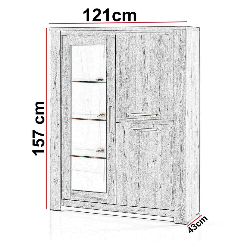 Vitrine 3 portes LED coloris bois clair Warschau Vitrine 3 Portes LED Coloris Bois Clair Warschau -Ledepot-bailleul Soldes Magasin vitrine 3 portes led coloris bois clair warschau 3