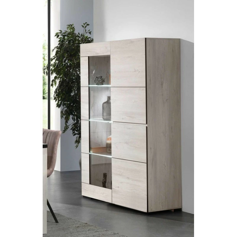 Vitrine éclairage LED chêne blanchi Elba Vitrine éclairage LED Chêne Blanchi Elba -Ledepot-bailleul Soldes Magasin vitrine eclairage led chene blanchi elba 1