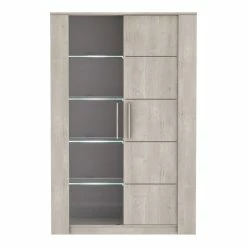 Demeyere Vitrine LED 2 Portes CANNES Chêne Champagne/béton Clair 4 Demeyere Vitrine LED 2 Portes CANNES Chêne Champagne/béton Clair -Ledepot-bailleul Soldes Magasin vitrine led 2 portes cannes chene champagne beton clair 2